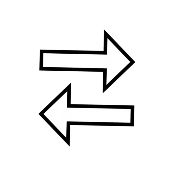 Left Right Arrows Outline Icon — Stock Photo, Image