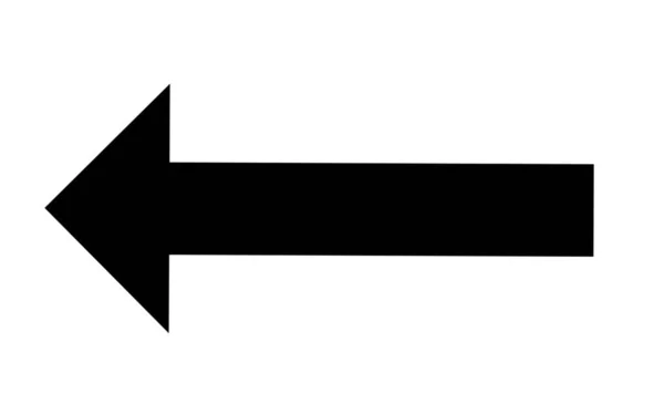 Ícone Seta Esquerda Preto Isolado Branco — Fotografia de Stock