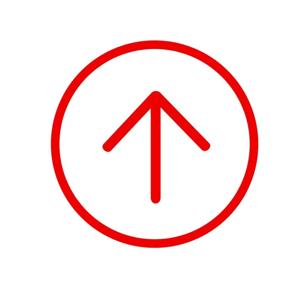 Červená Šipka Nahoru Kruhová Ikona — Stock fotografie