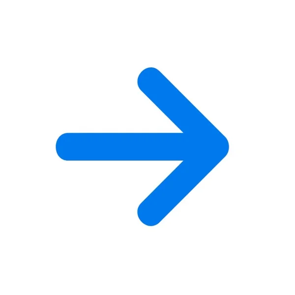Blue Right Arrow Icon Isolated White — Stock Photo, Image