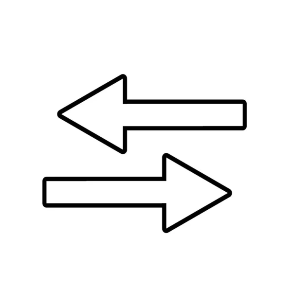 Izquierda Derecha Delineado Icono Flecha — Foto de Stock
