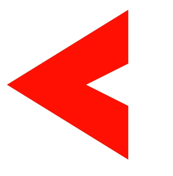 Κόκκινο Αριστερό Βέλος Τριγωνικό — Φωτογραφία Αρχείου