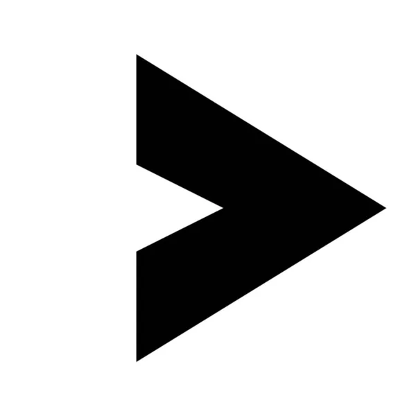 黒三角形の右矢印アイコン — ストック写真