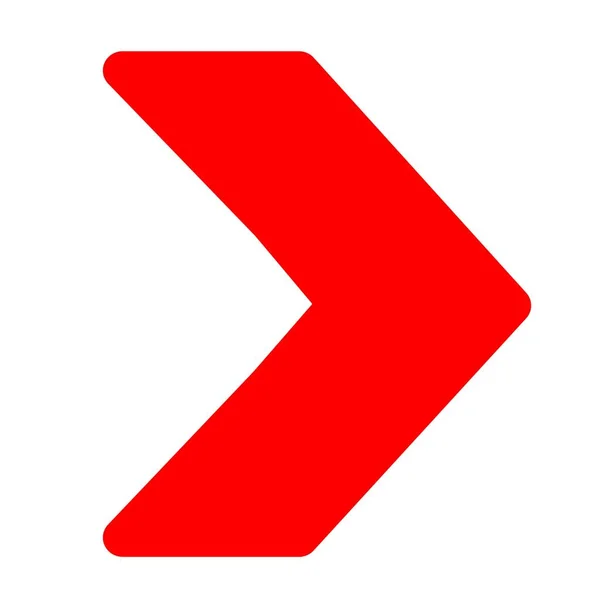 Τρίγωνο Δεξί Βέλος Κόκκινο Εικονίδιο — Φωτογραφία Αρχείου