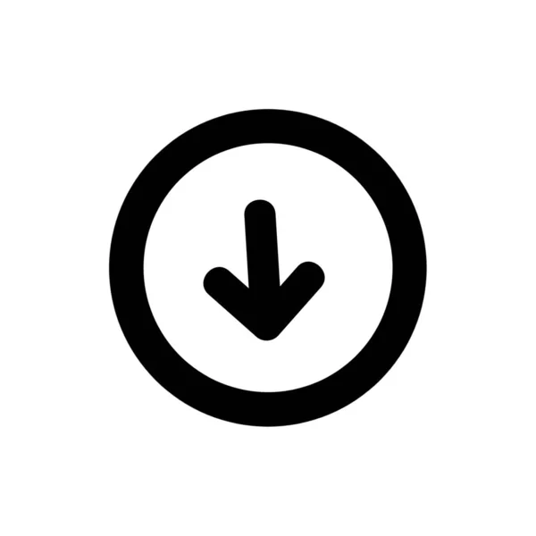 Abwärts Kreis Symbol — Stockfoto