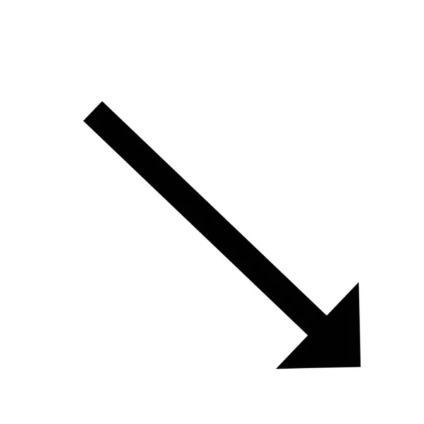 アイコンの下の斜めの矢印 — ストック写真