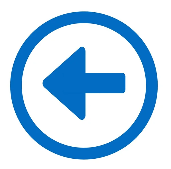 Ícone Círculo Seta Azul Esquerda — Fotografia de Stock