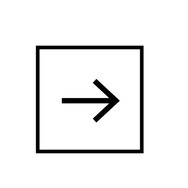 Flecha Derecha Icono Cuadrado — Foto de Stock