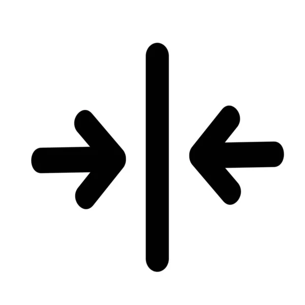 Splitter Arrow Icon Two Arrows Vertical Line Seprator — Stock Photo, Image