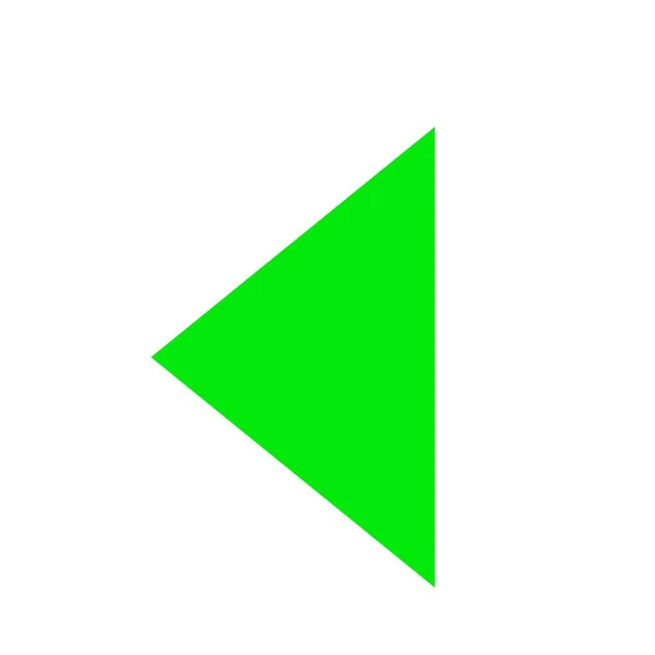 Grön Vänster Triangel Pil Ikon — Stockfoto