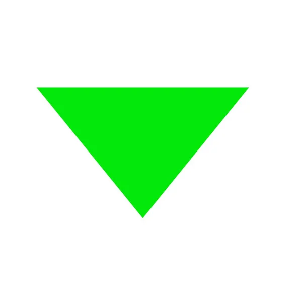 Triángulo Verde Hacia Abajo Icono Flecha — Foto de Stock