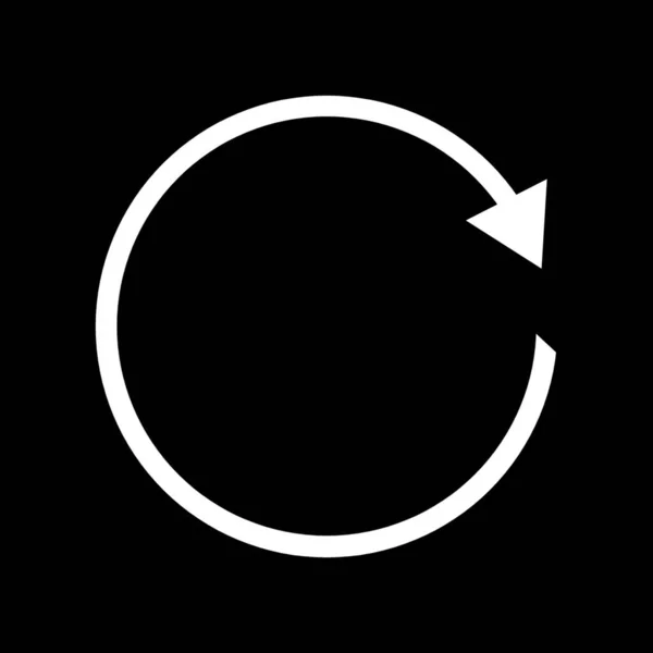 Ikona Strzałki Zgodnie Ruchem Wskazówek Zegara Odizolowana Czarnym Tle — Zdjęcie stockowe