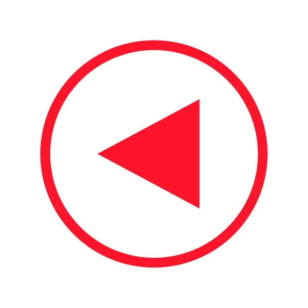 Triângulo Vermelho Seta Ícone Círculo Esquerdo — Fotografia de Stock