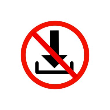 No download sign icon 