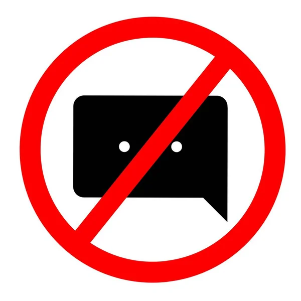 Kein Chat Symbol Oder Verbotenes Chat Zeichen — Stockfoto
