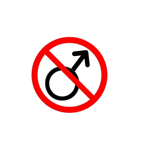 Male Symbol Restriction Sign Icon — Stock Photo, Image
