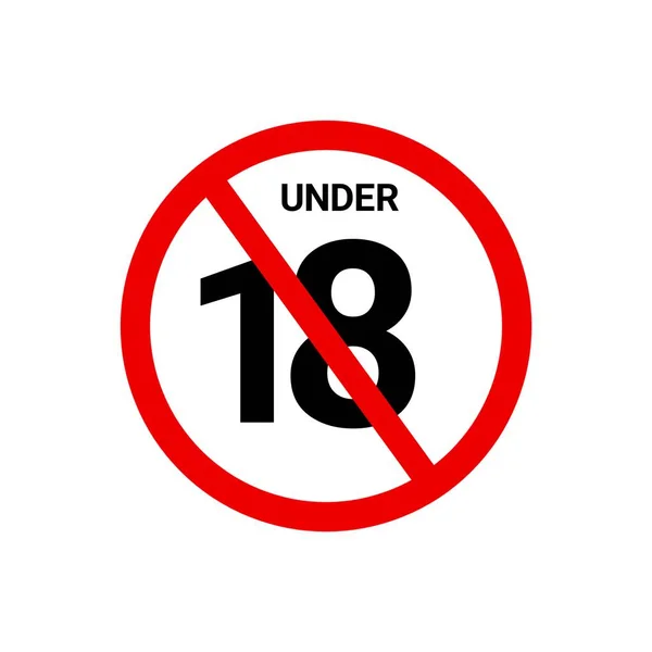 No under 18 year\'s old sign icon , Age restriction sign