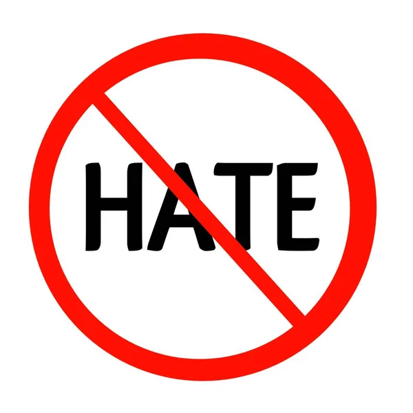 Nincs Gyűlölet Ikon Vagy Tiltott Gyűlölet Jel Ikon — Stock Fotó