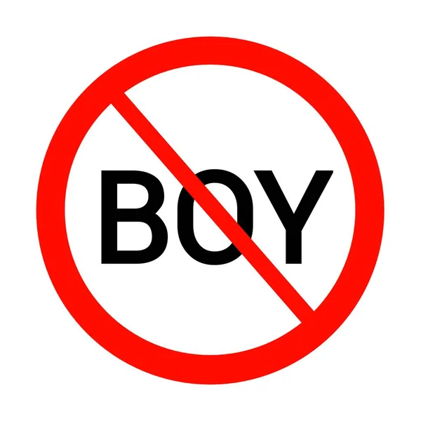 Chłopiec Nie Może Ikona Nie Chłopiec Znak Ikona — Zdjęcie stockowe