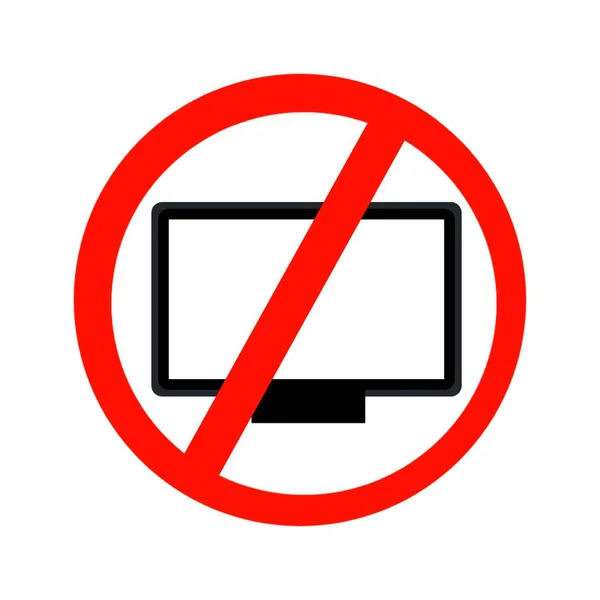 Nenhum Ícone Tela Larga Ícone Televisão Proibido Sem Lcd Ícone — Fotografia de Stock