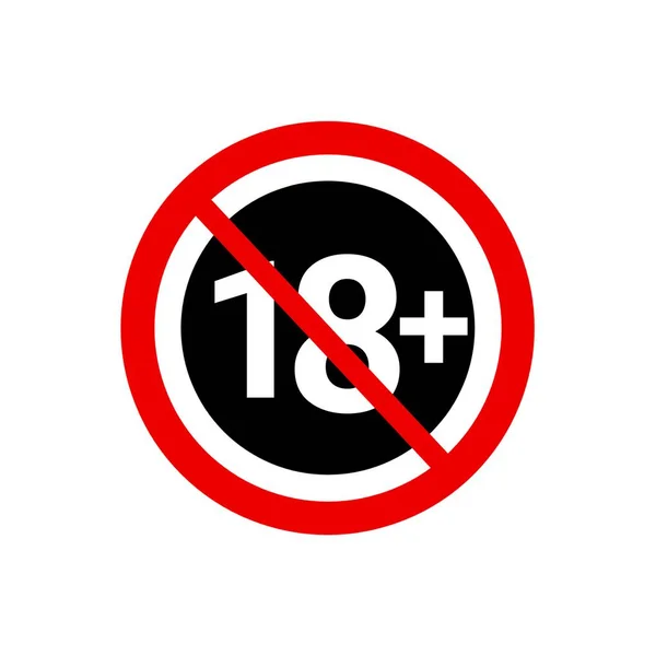 Lat Ikona Zakazane Osiemnaście Lat Znak Znak Ograniczenia Wieku — Zdjęcie stockowe