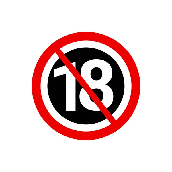没有18岁的标志 年龄限制标志 — 图库照片