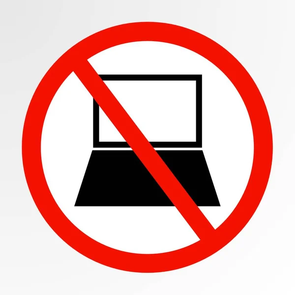 Geen Laptop Computer Icoon Gebruik Geen Laptop Symbool Icoon — Stockfoto