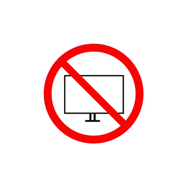 Kein Fernsehbildschirm Symbol Verbotenes Breitbild Led Zeichen Symbol — Stockfoto