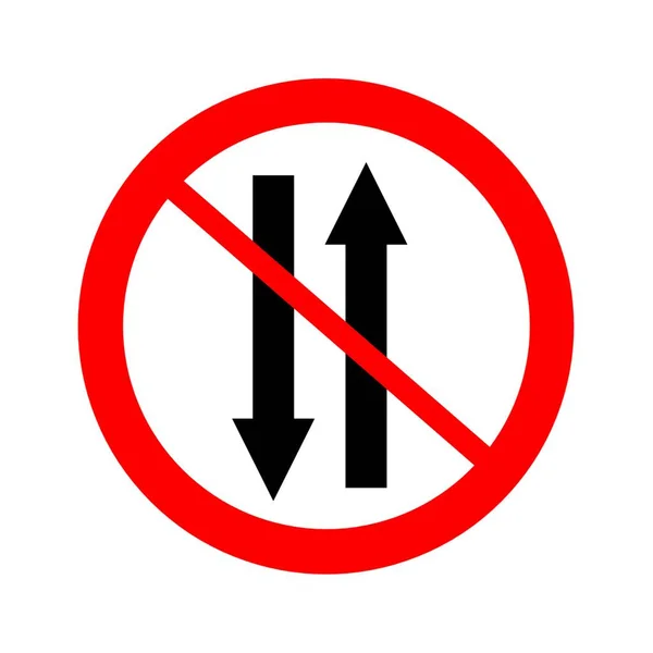 Señal Prohibida Para Ambos Vehículos Laterales — Foto de Stock