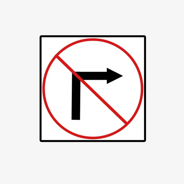 Verkehrszeichen Nicht Rechts Abbiegen — Stockfoto