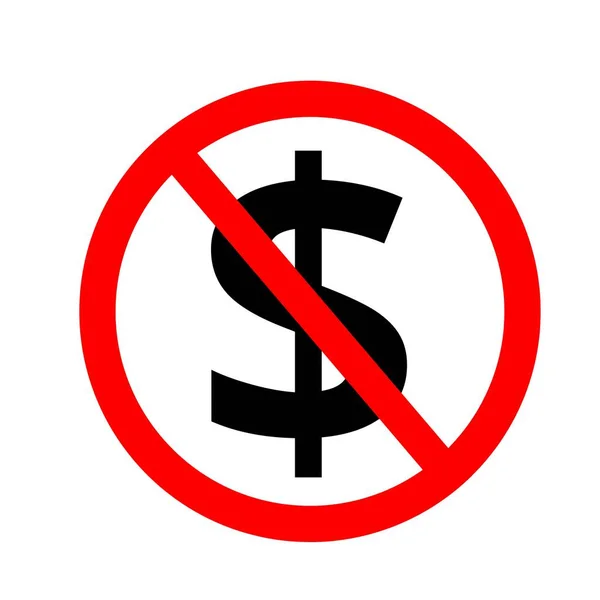 Sem Dinheiro Ícone Dólar Dólar Proibido Symy Imagem De Stock