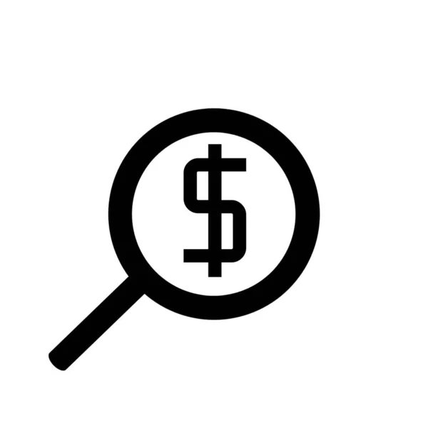 Αναζήτηση Εικονίδιο Δολάριο Μεγεθυντικό Φακό Σύμβολο Δολάριο — Φωτογραφία Αρχείου