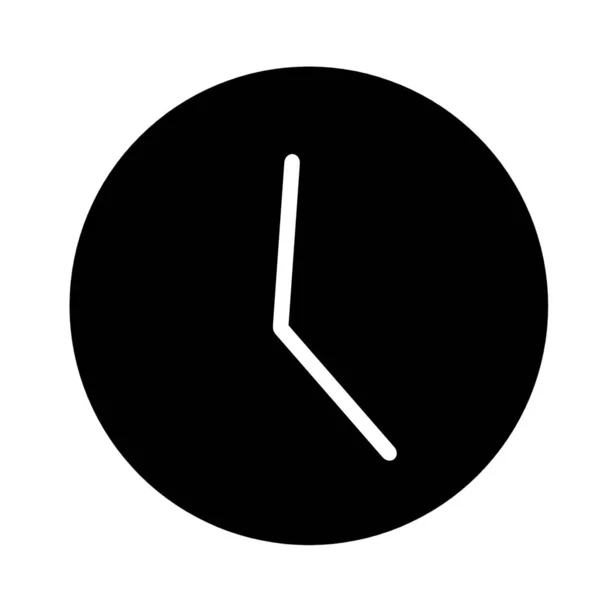 Ώρα Ρολόι Μαύρο Εικονίδιο — Φωτογραφία Αρχείου