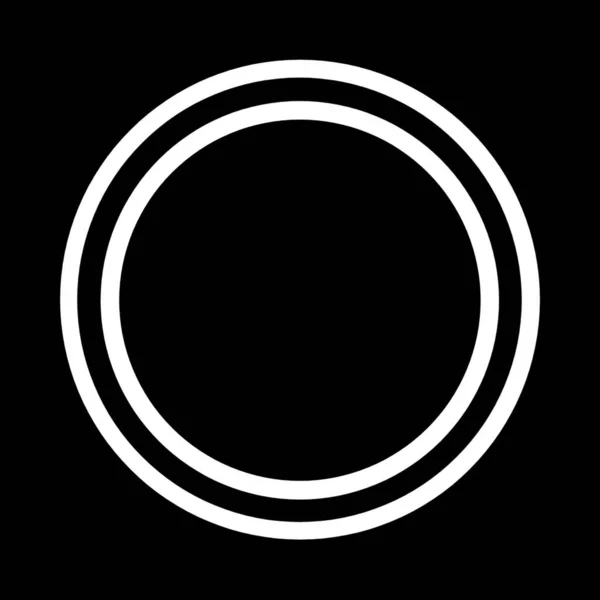 Podwójne Koło Lub Okrąg Wewnątrz Ikony Koła — Zdjęcie stockowe