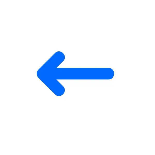 Ícone Seta Esquerda Azul Isolado Branco — Fotografia de Stock