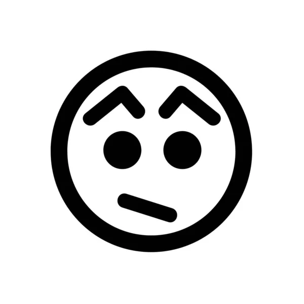 Osäker Smiley Ikon Emoticon — Stockfoto