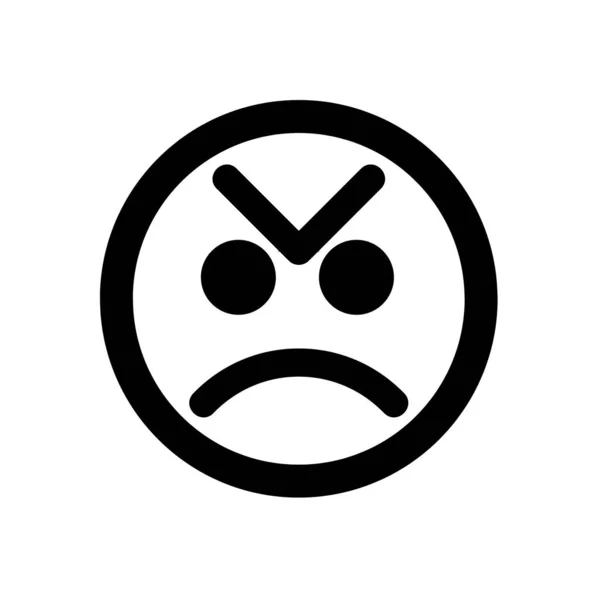 Wütende Unglückliche Smiley Ikone — Stockfoto