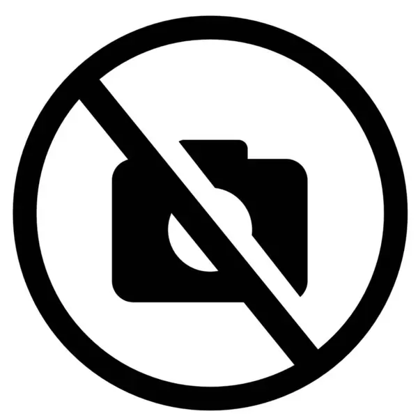 Δεν Εικονίδιο Φωτογραφικής Μηχανής Φωτογραφίας Εικονίδιο Απαγόρευσης Φωτογραφιών — Φωτογραφία Αρχείου