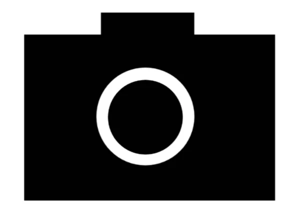 Ikona Fotoaparátu Izolované Bílém Pozadí — Stock fotografie