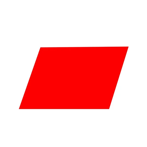 Κόκκινο Εικονίδιο Σχήματος Παραλληλόγραμμου Λευκό Φόντο — Φωτογραφία Αρχείου