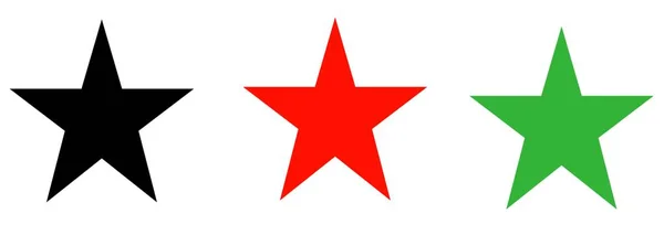 Sterne Formen Symbole Rote Schwarze Und Grüne Sterne Symbole — Stockfoto