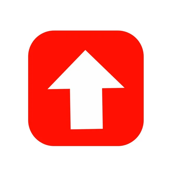 Röd Pil Upp Cirkel Ikon — Stockfoto