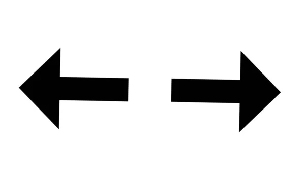 Flechas Dirección Izquierda Derecha Icono Negro — Foto de Stock