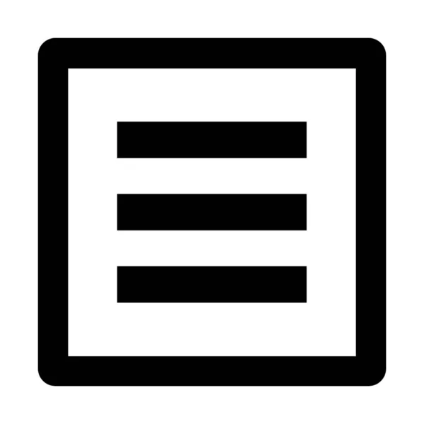 Menu Three Lines Square Button Icon — Stock Photo, Image