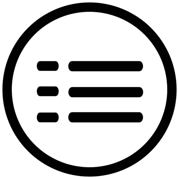List Menu Circle Icon Isolated White — Stock Photo, Image