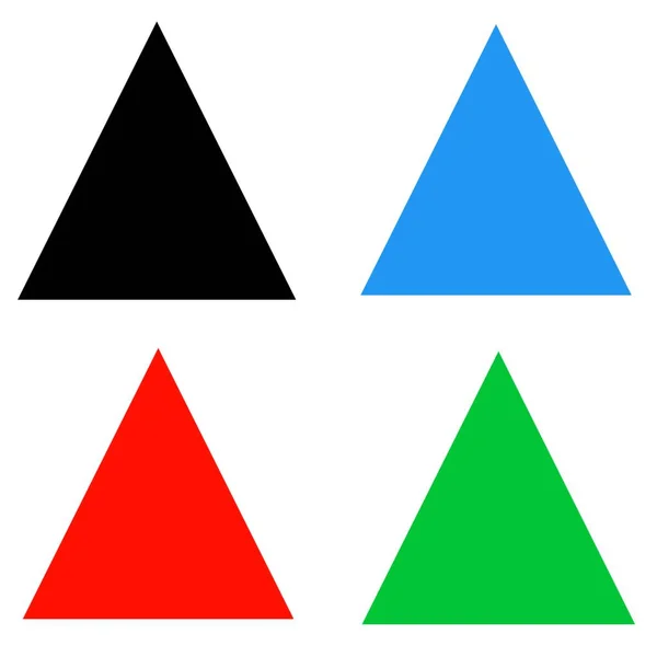 Triangel Form Ikon Röd Svart Grön Och Blå Triangel Form — Stockfoto