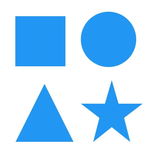 Icono Formas Geométricas Básicas Azules Cuadrado Círculo Triángulo Icono Estrella — Foto de Stock