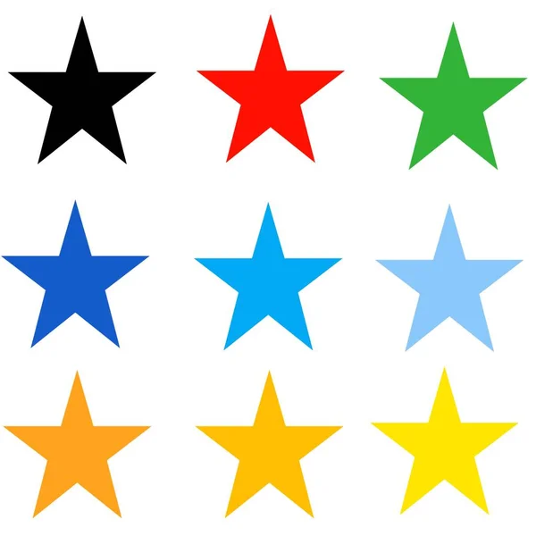 Csillagok Ikonok Kék Piros Sárga Csillagok Jogdíjmentes Stock Képek