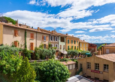 Moustiers-Sainte-Marie, France - August 14, 2018: The centre of Moustiers, a medieval village in the Provence region of France.