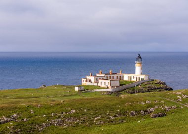 A view of Neist Point, a famous lighthouse on the Isle of Skye, Scotland.